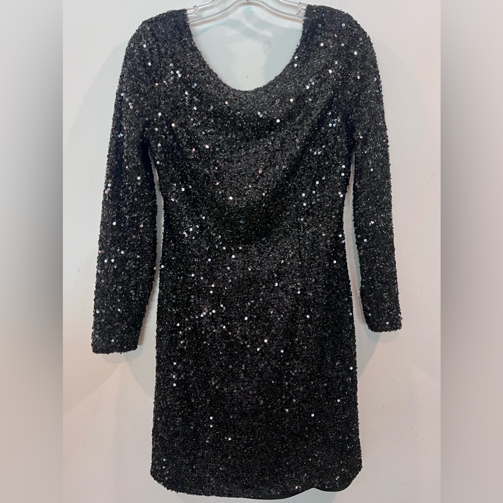 DOLCE & GABBANA BLACK SILK SEQUIN MIDI BACKLESS DRESS SIZE‎ 40